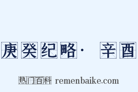 庚癸纪略·辛酉是什么意思的图片